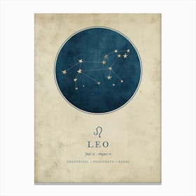 Astrology Constellation and Zodiac Sign of Leo Canvas Print