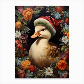 Traditional Christmas Duckling 3 Canvas Print