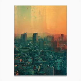 Seoul Retro Photo Polaroid Inspired 3 Canvas Print