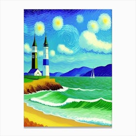 Lighthouse On The Beach 1 Canvas Print