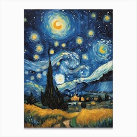 Vincent Van Gogh Art Village Painting (2) Canvas Print