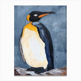King Penguin Stewart Island Ulva Island Colour Block Painting 4 Canvas Print