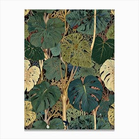 William Morris Tropical Leaves Wallpaper Canvas Print