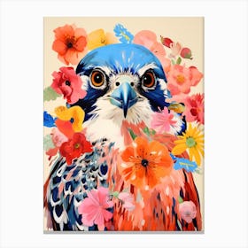 Bird With A Flower Crown American Kestrel 3 Canvas Print