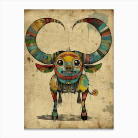 Bull With Horns Canvas Print