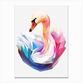 Colourful Geometric Bird Swan 3 Canvas Print