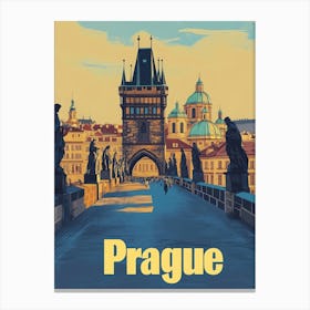 Aihrgdesign A Vintage Travel Poster Of Prague Canvas Print