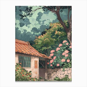 Okinawa Japan 1 Retro Illustration Canvas Print