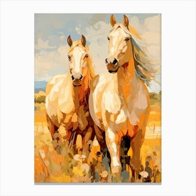 Horses Painting In Montana, Usa 1 Canvas Print