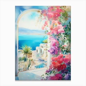 Mediterranean Hotel View Poster Canvas Print