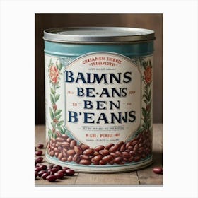 Tin of Beans Kitchen Wall Art Vegetables Tomatoes Peppers Chilis  Canvas Print