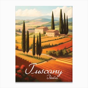 Tuscany Italy Travel Poster Canvas Print