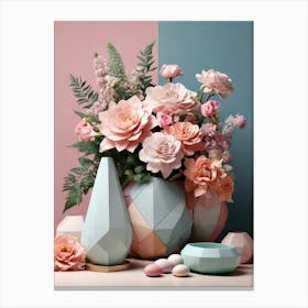 Vases And Flowers Canvas Print