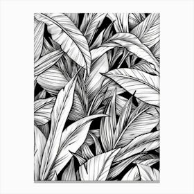 Seamless Pattern Of Tropical Leaves 2 Canvas Print