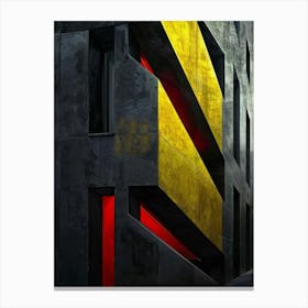 Building With Red And Yellow Stripes Canvas Print