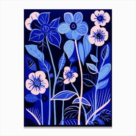 Blue Flower Illustration Moonflower 2 Canvas Print