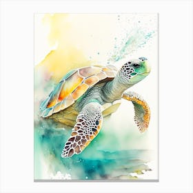 Hatching Sea Turtle, Sea Turtle Storybook Watercolours 1 Canvas Print