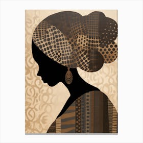 Silhouette Of African Woman 7 Canvas Print