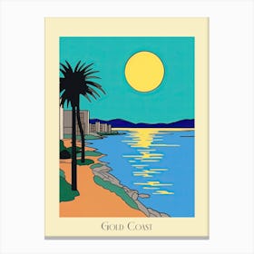 Poster Of Minimal Design Style Of Gold Coast, Australia4 Canvas Print