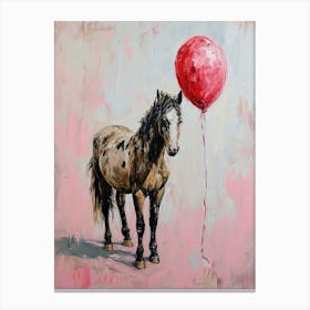 Cute Horse 3 With Balloon Canvas Print