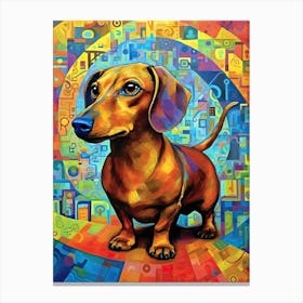 Dachshund abstract poster Canvas Print