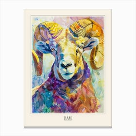 Ram Colourful Watercolour 4 Poster Canvas Print