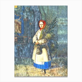 Old Painting Remastered Lithuanian Girl Canvas Print
