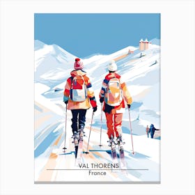 Val Thorens   France, Ski Resort Poster Illustration 3 Canvas Print