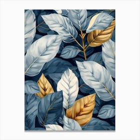 Seamless Pattern With Leaves 4 Canvas Print