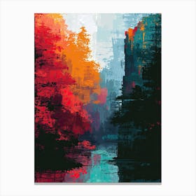 Abstract Landscape | Pixel Art Series 1 Canvas Print