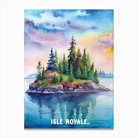 Isle Royale National Park Watercolor Painting Canvas Print