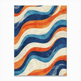 Blue And Orange Waves Canvas Print