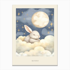 Sleeping Baby Bunny 6 Nursery Poster Canvas Print