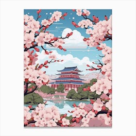 Cherry Blossoms Japanese Style Illustration 1 Canvas Print