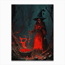 Old Witch In The Woods Canvas Print