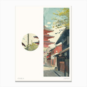 Osaka Japan 2 Cut Out Travel Poster Canvas Print