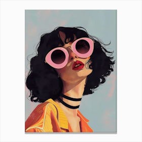 Sexy Girl With Sunglasses Canvas Print