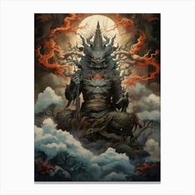 Raijin Thunder God Japanese Style 4 Canvas Print