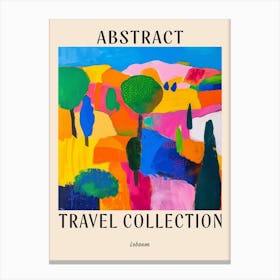 Abstract Travel Collection Poster Lebanon 1 Canvas Print