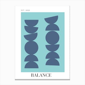 3 Balance - Blue Canvas Print