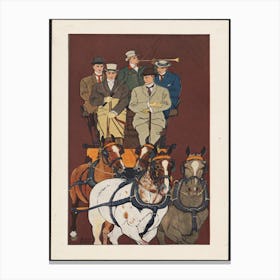 Five Men Riding In A Carriage Drawn By Four Horses, Edward Penfield Canvas Print