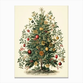 William Morris Style Christmas Tree 14 Canvas Print