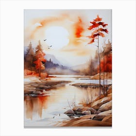 Watercolor Landscape Painting 3 Canvas Print