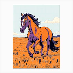 Horse Galopp Color Illustration Canvas Print