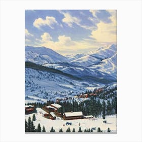 Snowmass, Usa Ski Resort Vintage Landscape 1 Skiing Poster Canvas Print