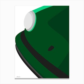 Green Porsche 911 Headlight Canvas Print