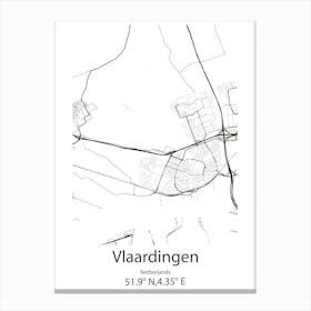 Vlaardingen,Netherlands Minimalist Map Canvas Print