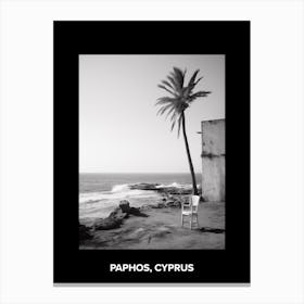 Poster Of Paphos, Cyprus, Mediterranean Black And White Photography Analogue 1 Canvas Print