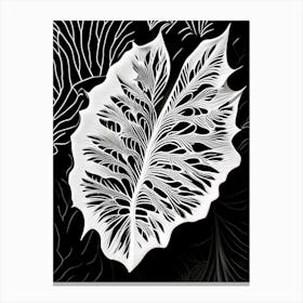 Marshmallow Leaf Linocut 2 Canvas Print