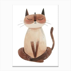 Japanese Bobtail Cat Clipart Illustration 2 Canvas Print
